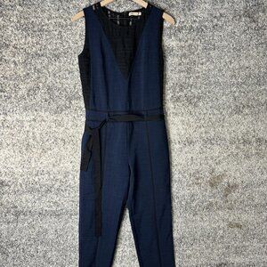 Jill By Jill Stuart Jumpsuit Womens Small Navy Black Lace Belted JBC04B561